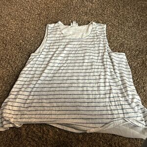 Cream and navy striped tank top